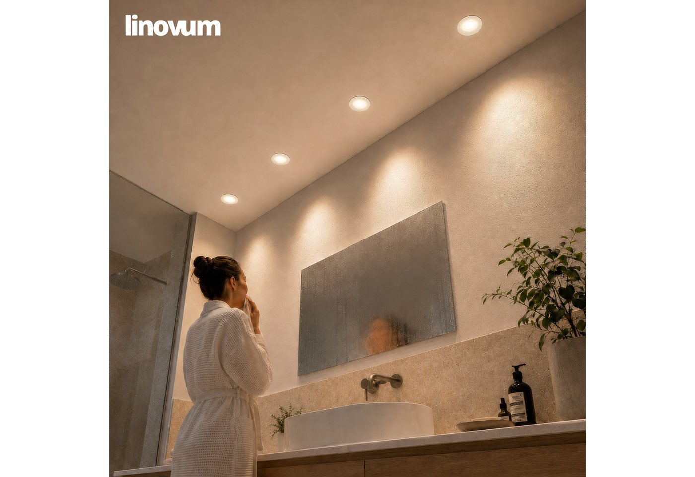 linovum LED Einbaustrahler 6x WEEVO LED Einbauleuchten Downlights warmweiß 3,5W Deckenlampe Spot, Warmweiß Bild 2