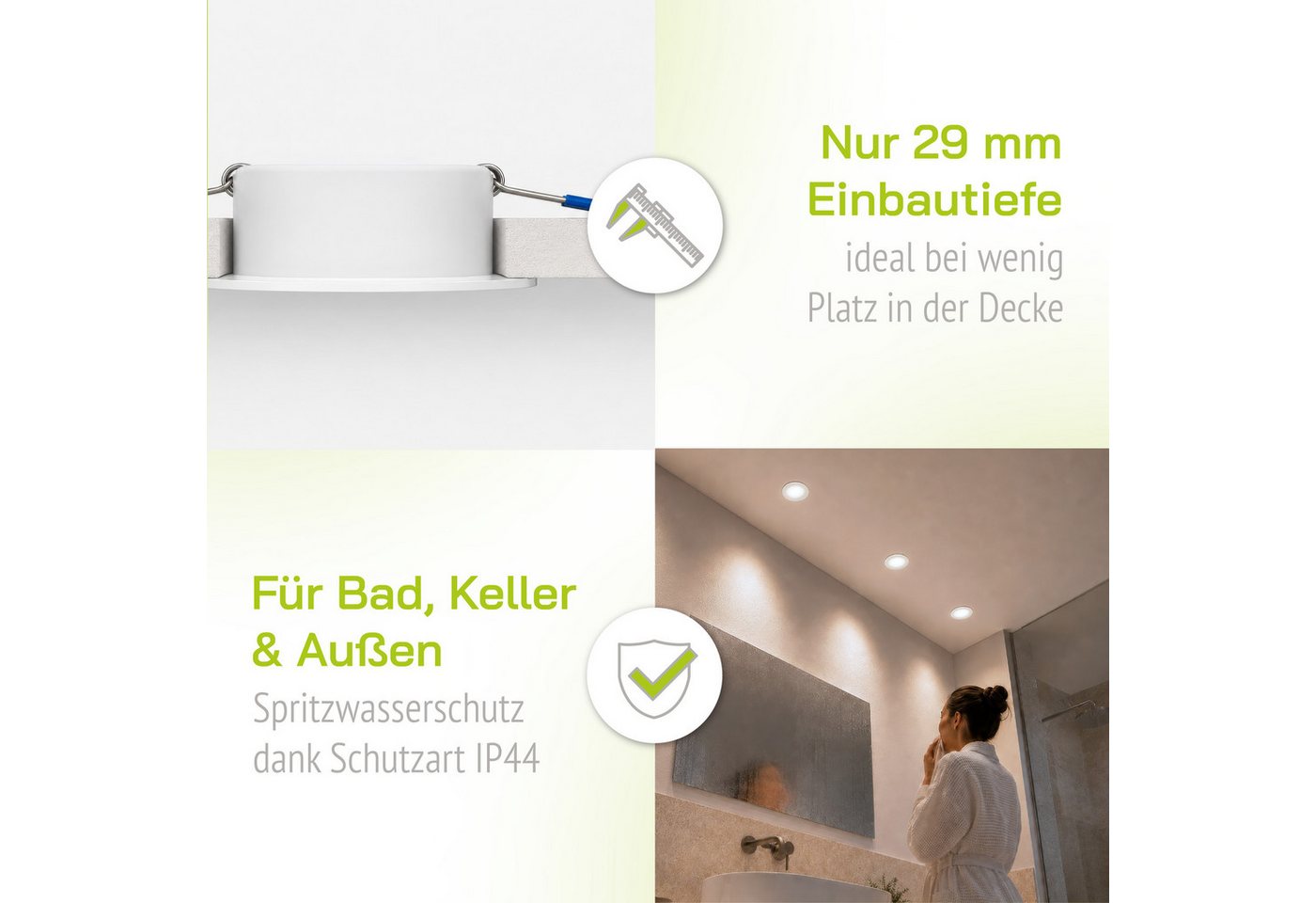 linovum LED Einbaustrahler 6x WEEVO LED Einbauleuchten Downlights warmweiß 3,5W Deckenlampe Spot, Warmweiß Bild 3