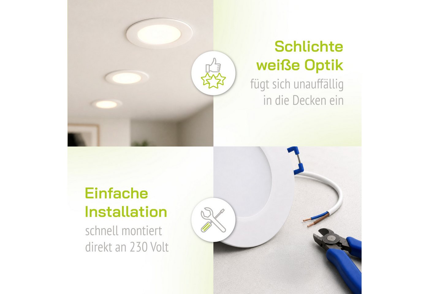linovum LED Einbaustrahler 6x WEEVO LED Einbauleuchten Downlights warmweiß 3,5W Deckenlampe Spot, Warmweiß Bild 5