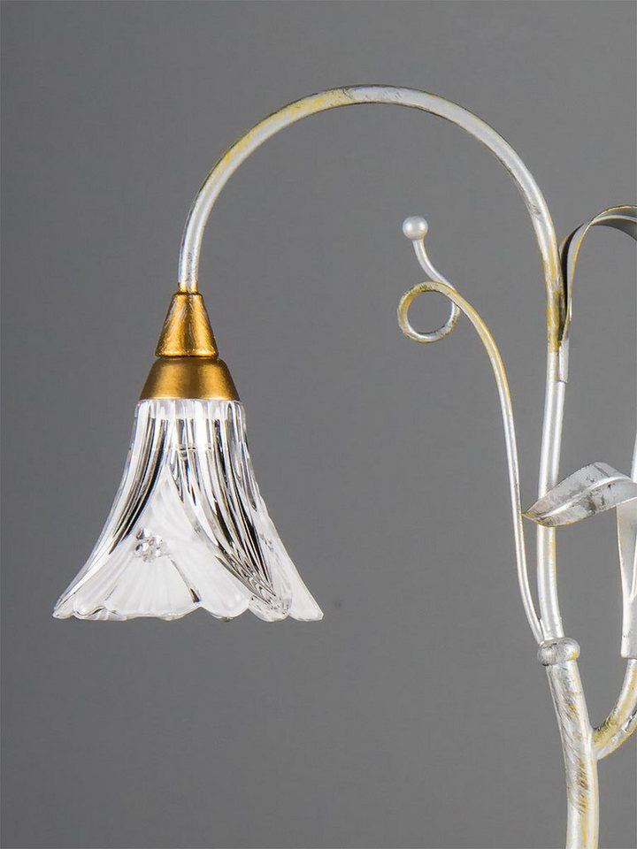 Helios Leuchten Tischleuchte florentiner Landhausstil Glas Bleikristall, Schreibtischlampe Nachttischlampe, italienisches Manufakturprodukt Bild 2