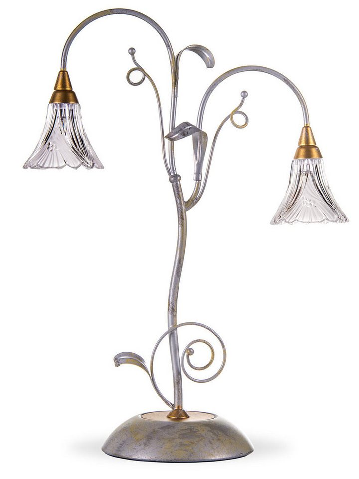 Helios Leuchten Tischleuchte florentiner Landhausstil Glas Bleikristall, Schreibtischlampe Nachttischlampe, italienisches Manufakturprodukt Bild 4