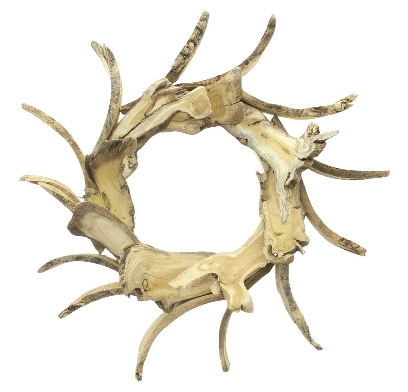 Dekoleidenschaft Dekokranz "Holzscheiben" Türkranz Ø 50 cm groß, Wandkranz, Tischkranz, Holzkranz Bild 3
