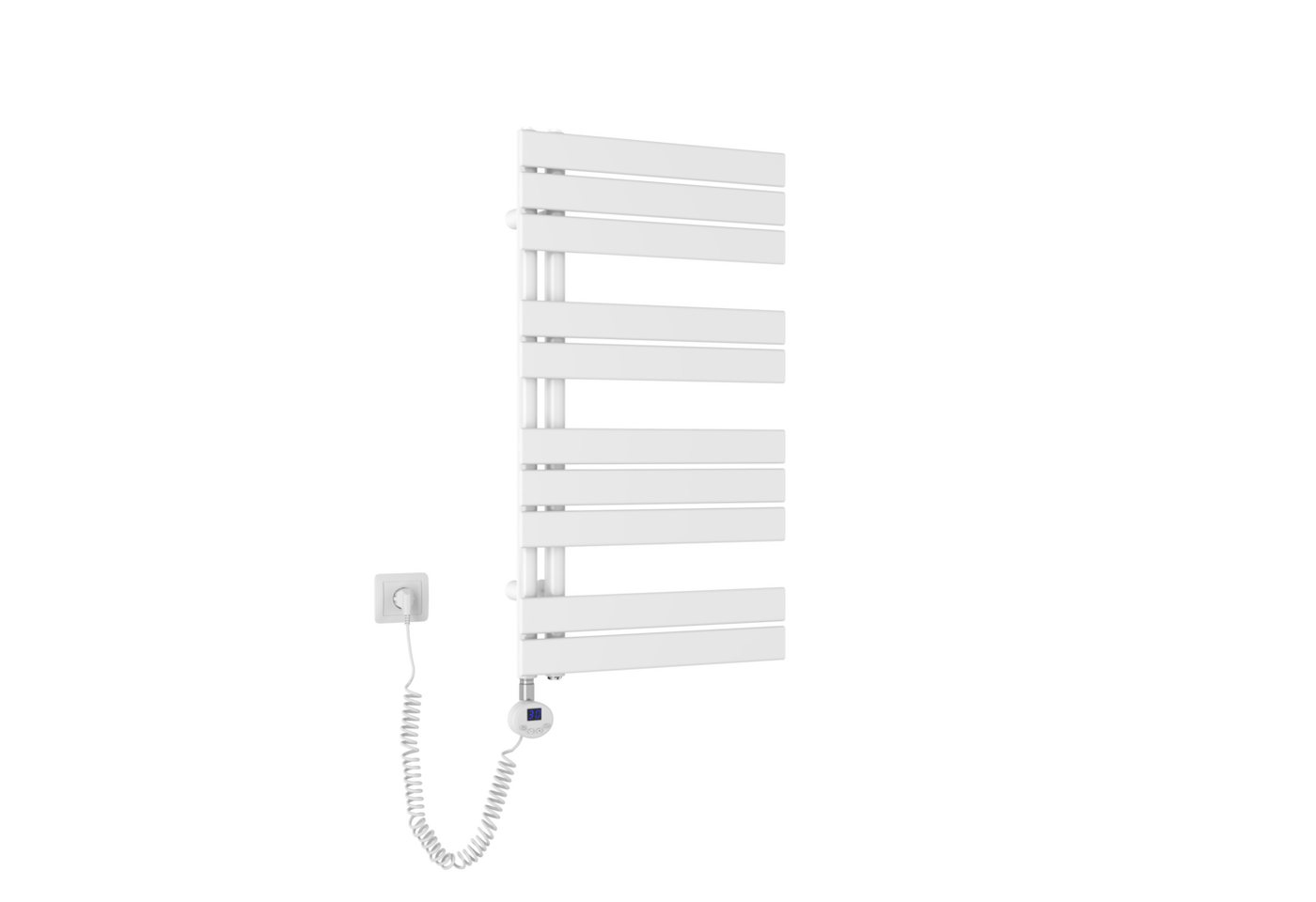 Heilmetz Elektrischer Badheizkörper 89,9 x 50 cm, 400W, mit WLAN Heizstab, Asymmetrisch Design, Weiß Handtuchwärmer mit Smart App/Sprachsteuerung Bild 3