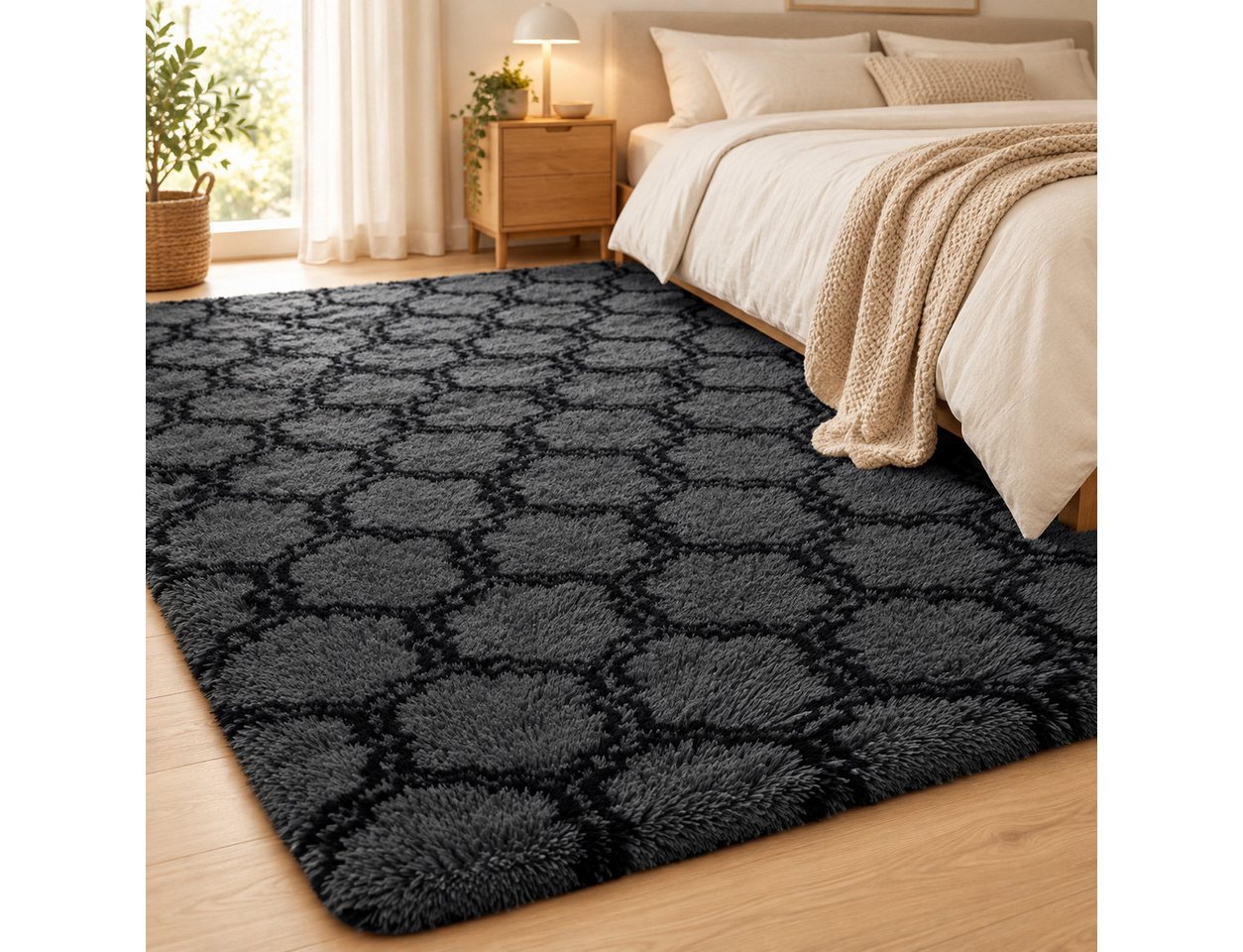 Lochas Hochflor-Teppich Hochflor-Teppich Shaggy, weich, waschbar und tierfreundlich Bild 5