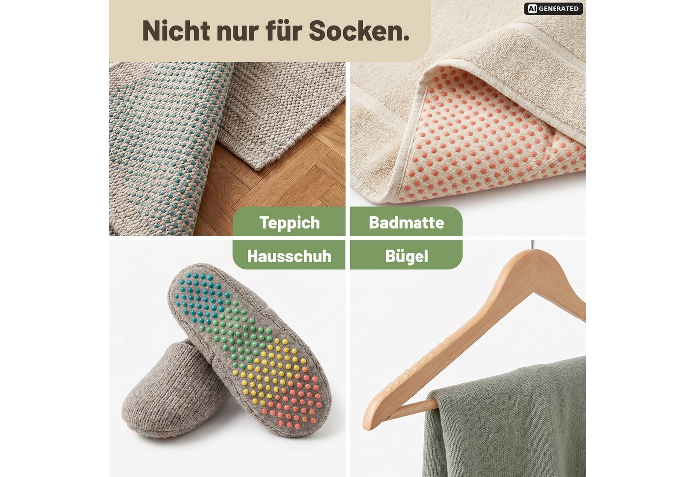 Viva Decor Bastelfarbe ABS Socken-Stopp Antirutsch-Farbe für Socken, Teppiche & Textilien, wasserbasiert, latexfrei, geruchsneutral, waschbar bei 30 °C Bild 3