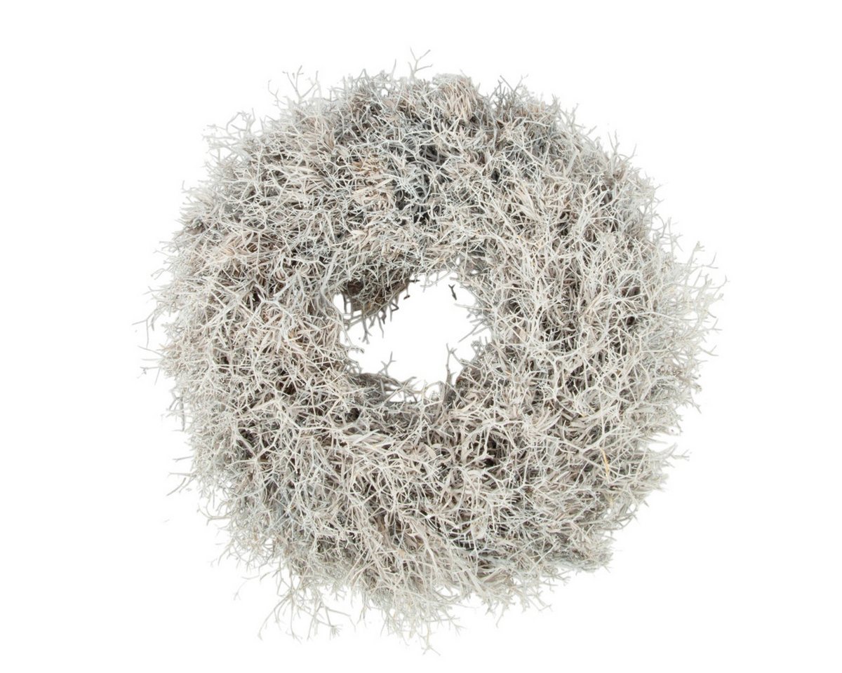 finehomegarden Dekokranz Iron Busch Kranz Ø35 cm Weiß Dekorativer Naturkranz als Türkranz Deko, Wandkranz & Tischdeko – Rustikale Herbstdekoration Bild 2