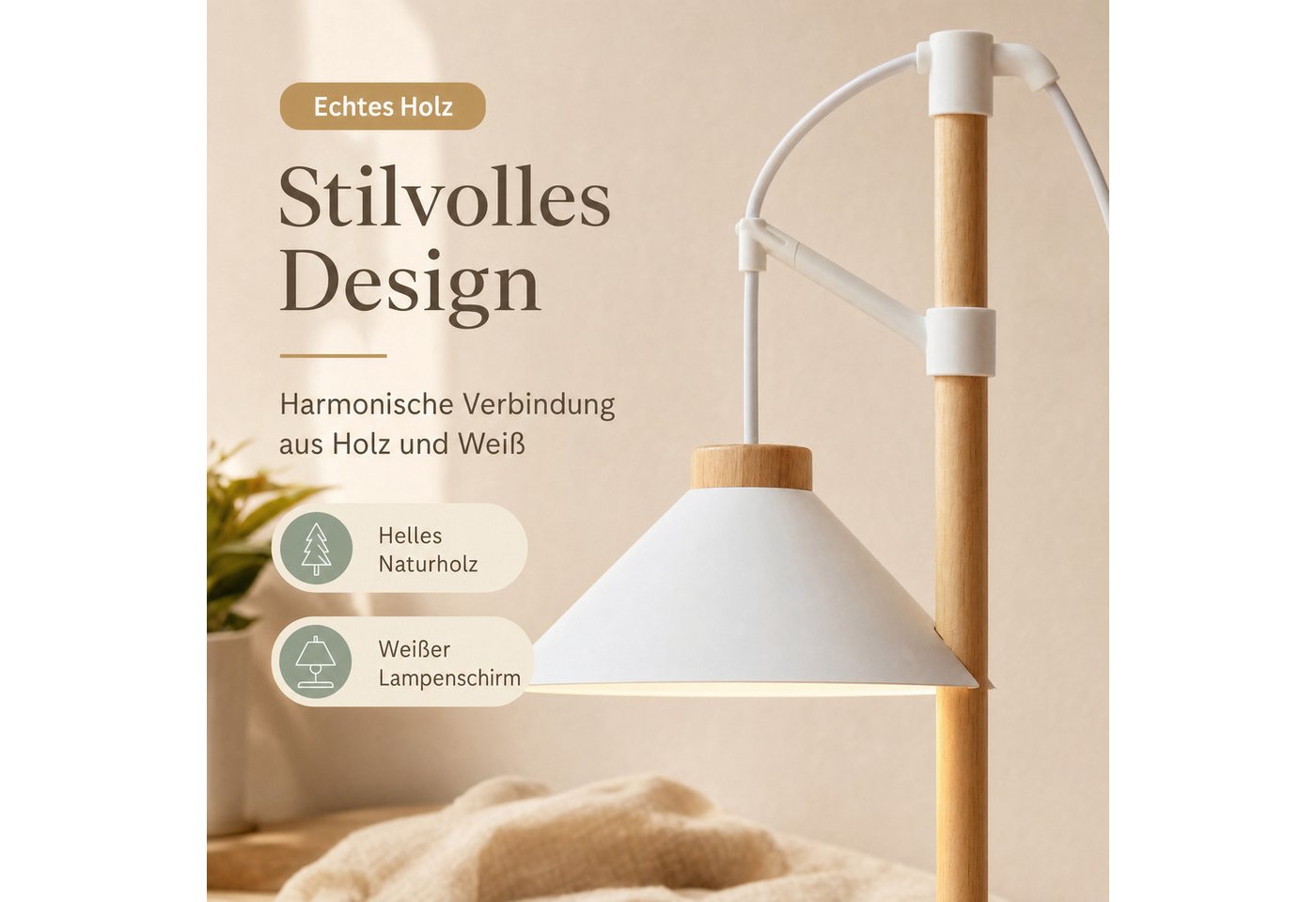 Northpoint Pflanzenlampe LED Pflanzenleuchte Kräutergarten aus Echtholz 9W 550 Lumen Timer Bild 3