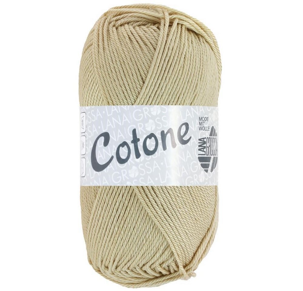 LANA GROSSA Cotone 0115 hellbeige Häkelwolle, 125 m