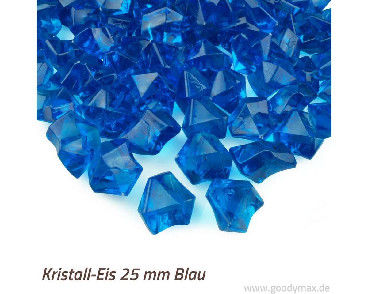 Goodymax Streudeko Goodymax® Kristall-Eis 25 mm Blau 50 Stück, Ziersteine Dekosteine Granulat Diamanten Edelsteine Dekoeis