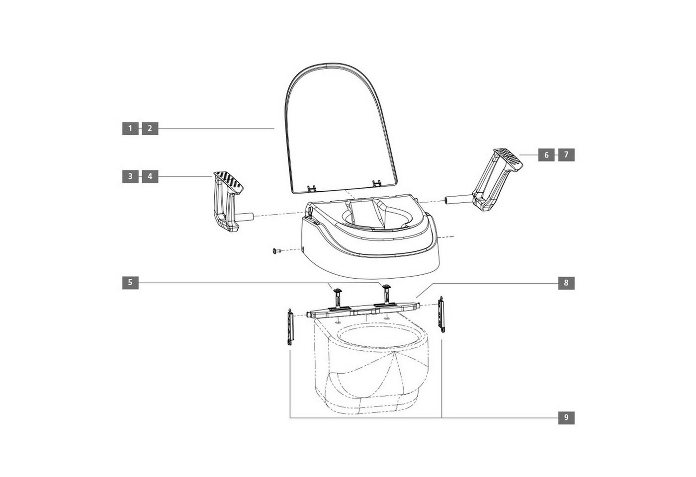 Dietz Toilettensitzerhöhung DIETZ SmartFix Toilettensitzerhöhung mit Armlehnen, 8 cm, Erhöhung 8/12/15 cm, mit Armlehnen, Belastbarkeit 120 kg Bild 2