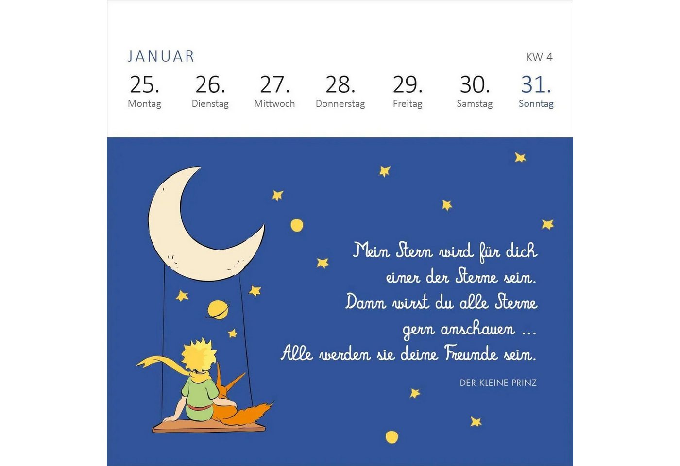 Ars Edition Tischkalender Mini-Wochenkalender Der Kleine Prinz 2027 Bild 5