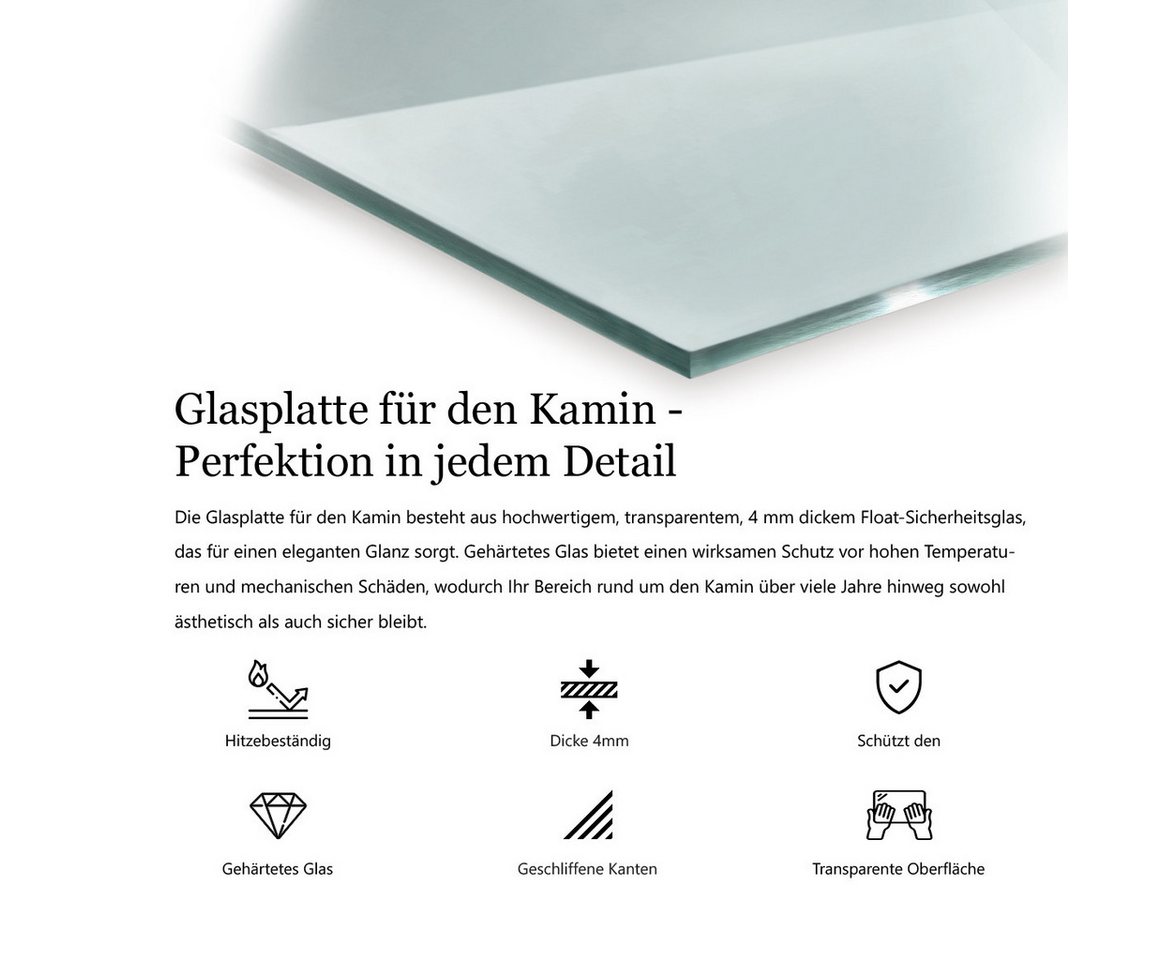 Decormat Bodenschutzplatte Glas-Schutzplatte für Kaminofen – Bodenschutzplatte aus Glas Bild 2