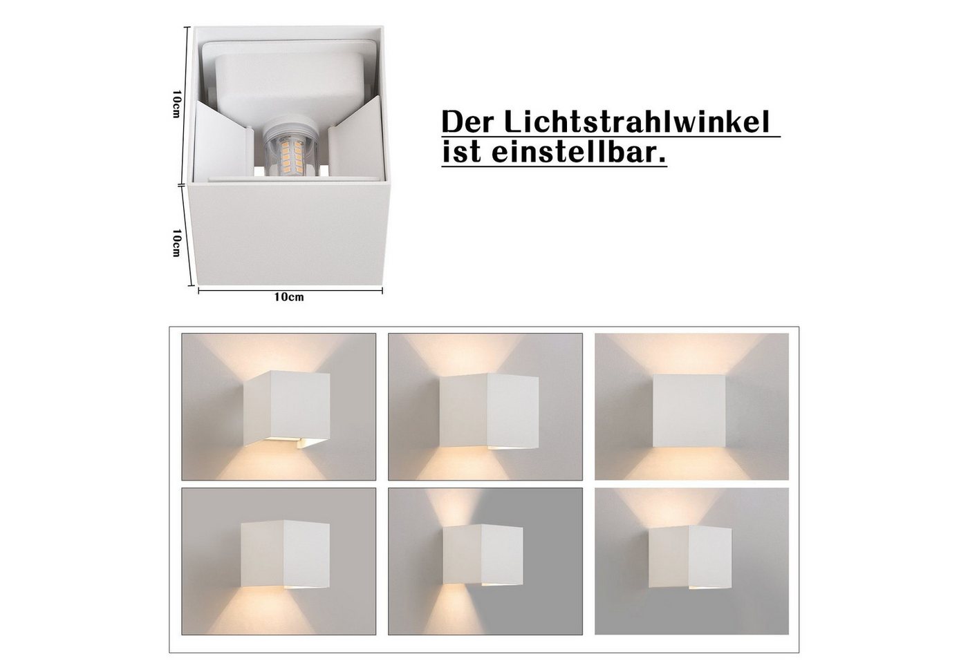 Nettlife LED Wandleuchte Innen Außen Modern Up Down Strahl G9 Außenwandlampe Schwarz/Grau, LED fest integriert, Warmweiß, für Flur Schlafzimmer Garten Treppenhaus Terrasse Bild 5