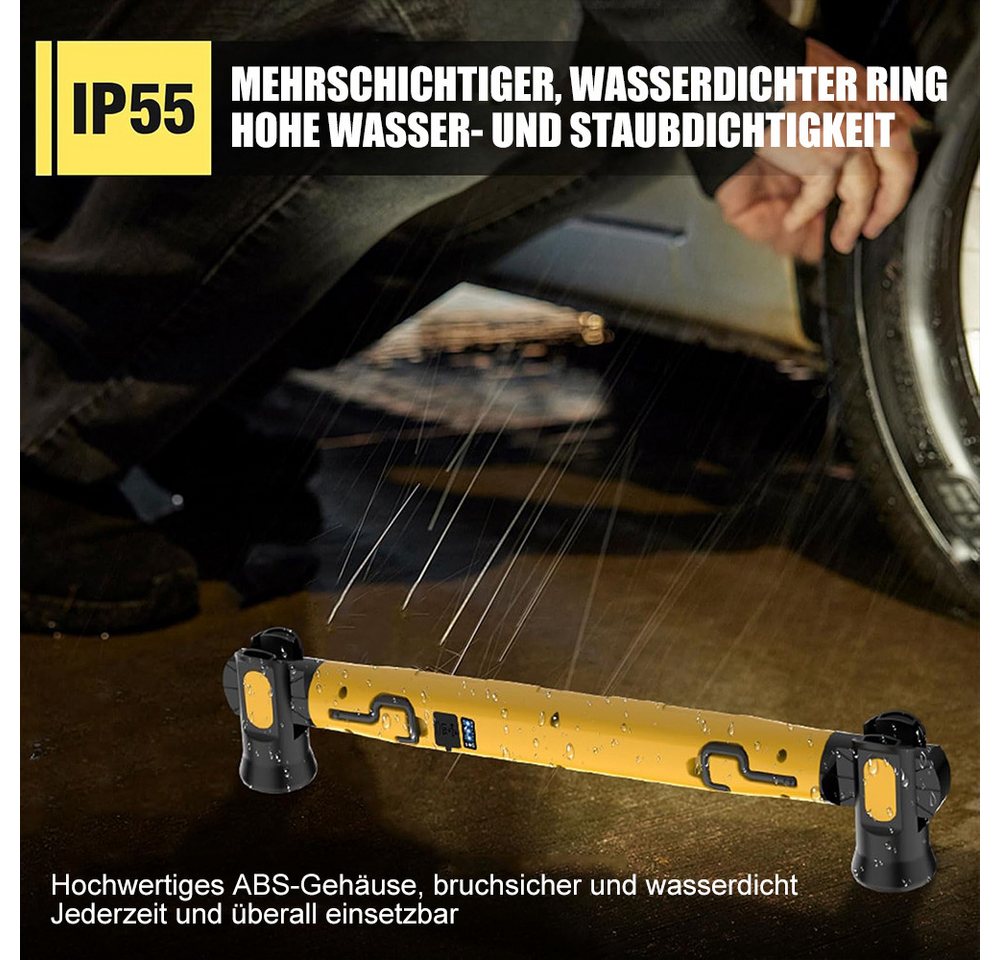 AFKSMILE LED Arbeitsleuchte LED Arbeitsleuchte mit Magnet & Haken, Werkstattlampe 3000LM, IP54 Wasserdicht für Auto-Reparatur, Camping, Baustelle, Garage