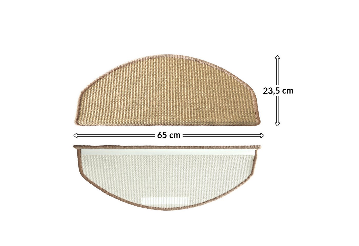 Floordirekt Stufenmatte Pearl, Sisal Treppenauflage halbrund, rutschhemmend, gekettelt, Halbrund, Mit Winkelprofil, Selbstklebend, Schalldämmend Bild 5