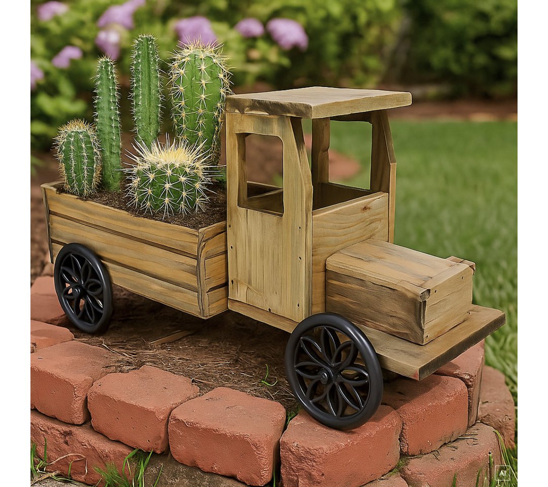 abc HOME Gartenfigur Pflanzständer LkW, Holz Bild 5
