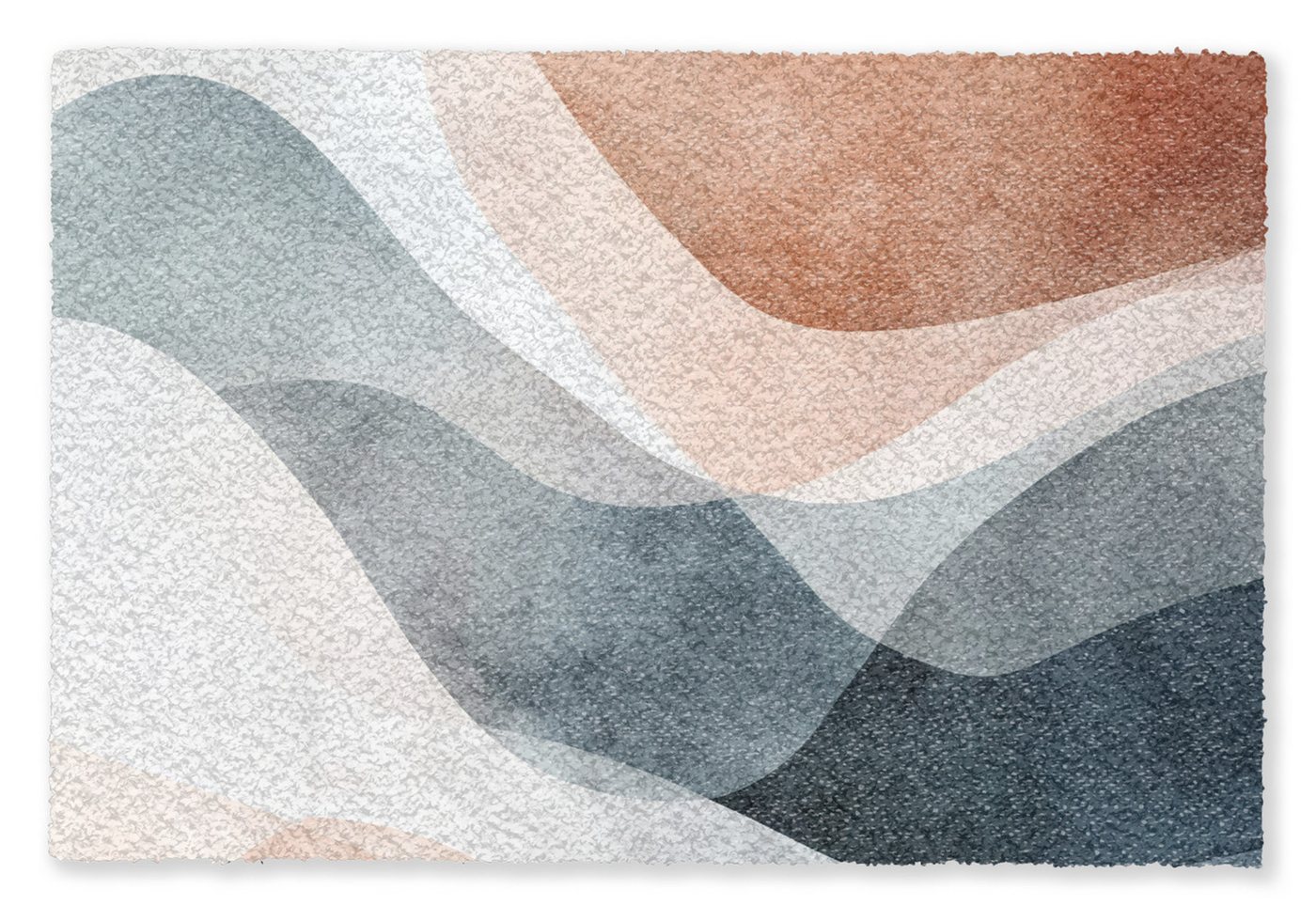 MuchoWow Fußmatte Abstrakt - Wellen - Blau, Rechteckig, innen Schmutzfangmatte, Tür, Schmutzfänger Flur, Teppich 60x40 cm Bild 5