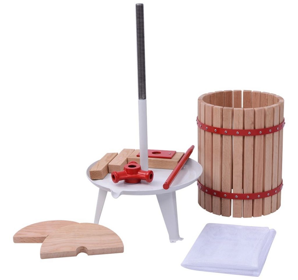 vidaXL Obstpresse 2-tlg. Obst- & Weinpresse und Mühle-Set, Holz Bild 3