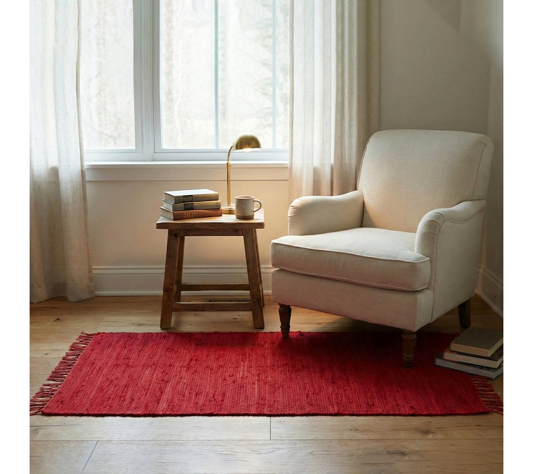 Elegant Floors Teppich Chindi Rot, rechteckig, Höhe: 9 mm, handgewebt, Rechteckig, Höhe: 9 mm, Weiche Haptik, pflegeleicht und für Fußbodenheizung geeignet Bild 2