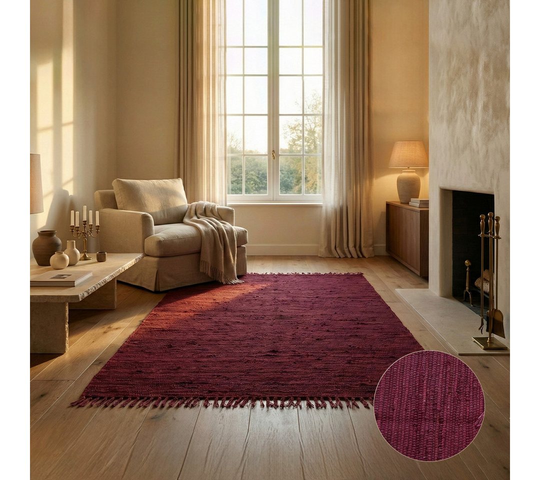 Elegant Floors Teppich Chindi Violett, rechteckig, Höhe: 9 mm, handgewebt, Rechteckig, Höhe: 9 mm, Weiche Haptik, pflegeleicht und für Fußbodenheizung geeignet Bild 3