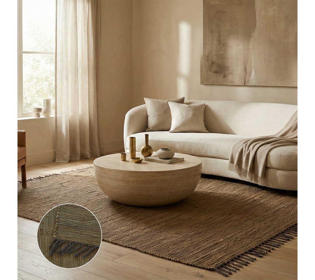 Elegant Floors Teppich Chindi Taupe, rechteckig, Höhe: 9 mm, handgewebt, Rechteckig, Höhe: 9 mm, Weiche Haptik, pflegeleicht und für Fußbodenheizung geeignet Bild 2