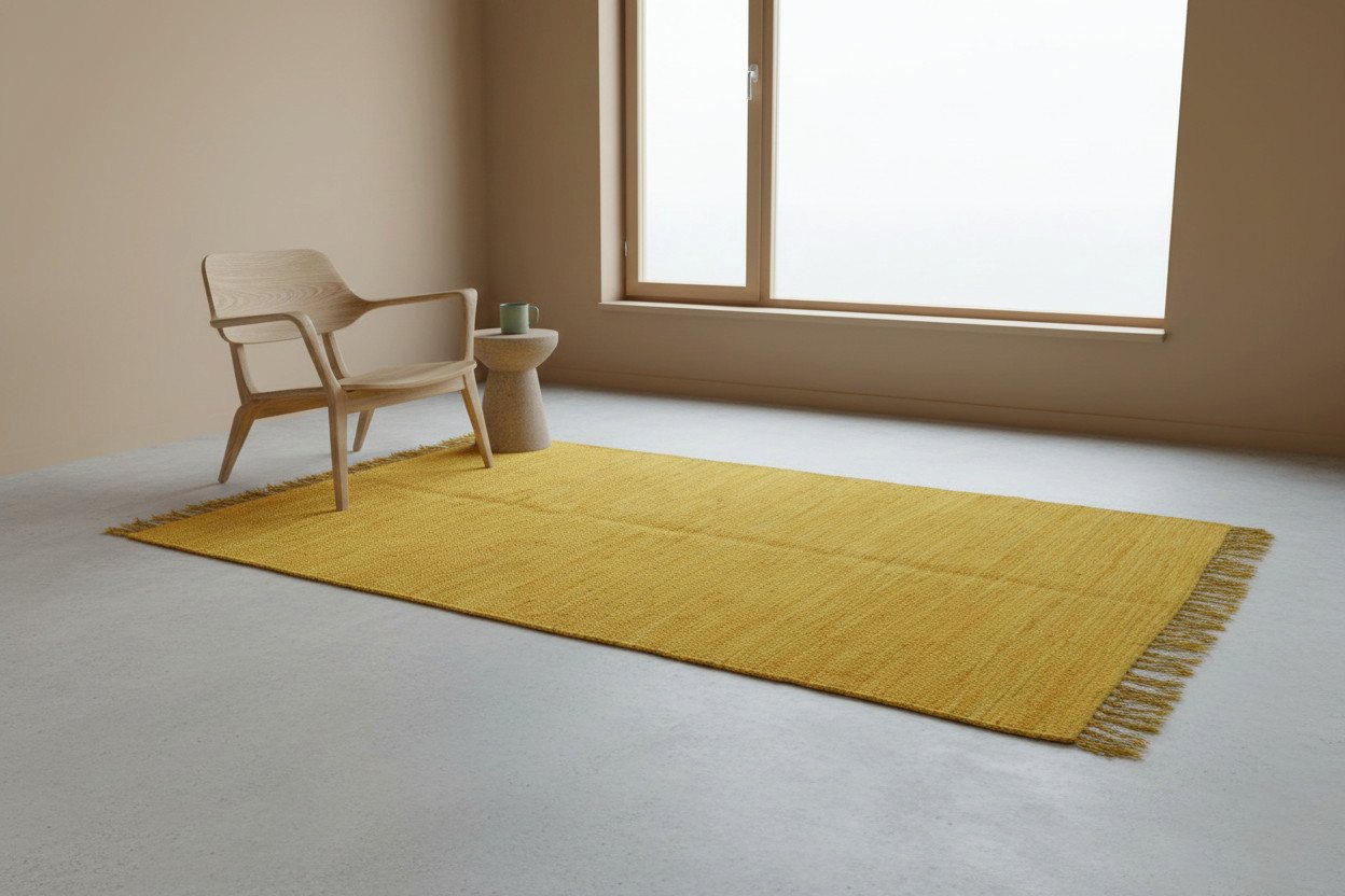 Elegant Floors Teppich Chindi Gelb, rechteckig, Höhe: 9 mm, handgewebt, Rechteckig, Höhe: 9 mm, Weiche Haptik, pflegeleicht und für Fußbodenheizung geeignet Bild 3