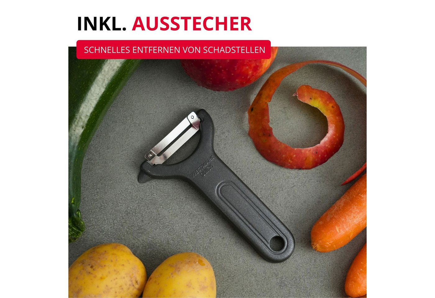 WESTMARK Sparschäler Gemüse & Spargel, »Quick« Black Edition, griffige Haptik, griffige Haptik Bild 2