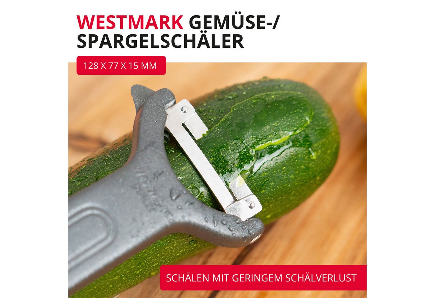 WESTMARK Sparschäler Gemüse & Spargel, »Quick« Black Edition, griffige Haptik, griffige Haptik Bild 3