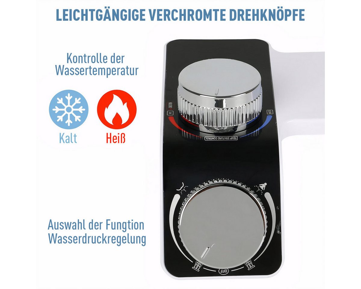 MOPUEA Bidet Bidet-Aufsatz für WC-Regal Reinigung Doppeldüse 3 Reinigungsmodi, Montage am WC-Sitz Bild 4