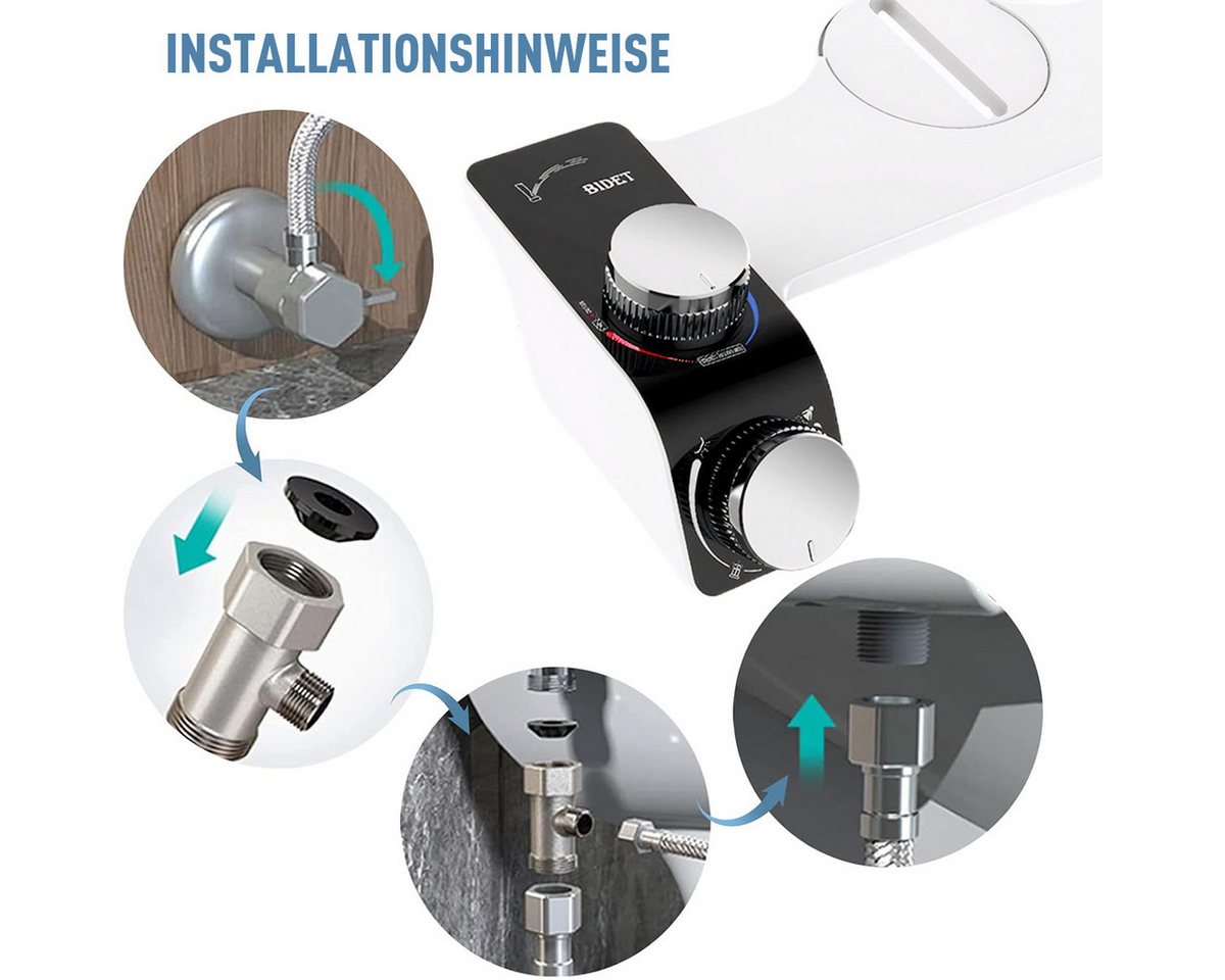 MOPUEA Bidet Bidet-Aufsatz für WC-Regal Reinigung Doppeldüse 3 Reinigungsmodi, Montage am WC-Sitz Bild 5