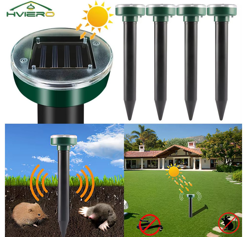 Athlix Ultraschall-Tierabwehr Solar Ultraschall Schädlings- & Tiervertreiber Outdoor 4er Pack, 4-tlg., Speziell für die ganzjährige Nutzung im Außenbereich konzipiert Bild 3