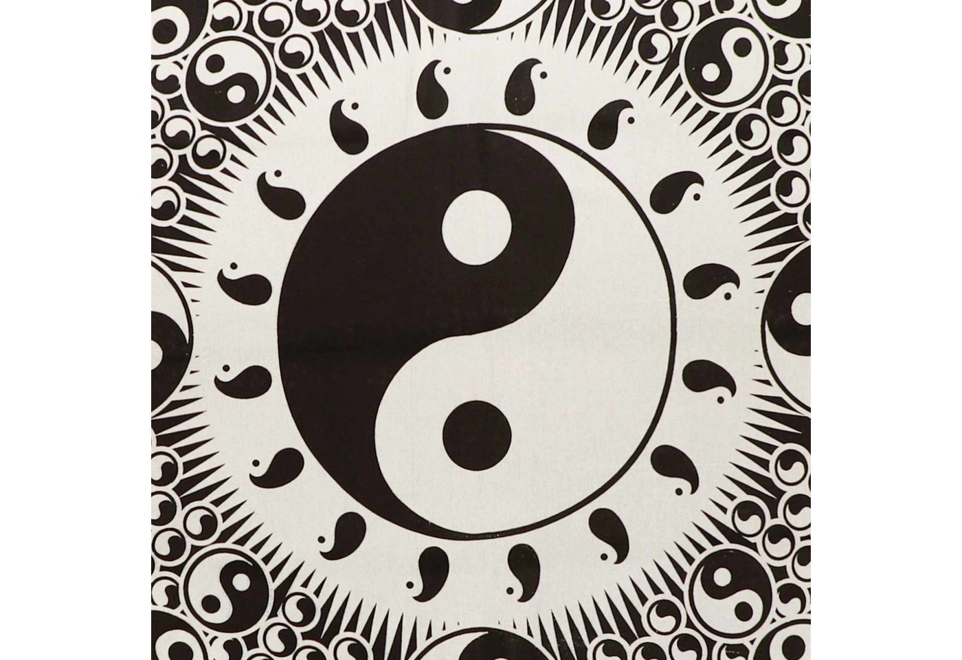 KUNST UND MAGIE Wandteppich Ying& Yang Dekotuch Große Tagesdecke Wandbehang Tuch ca. 210 x 240cm