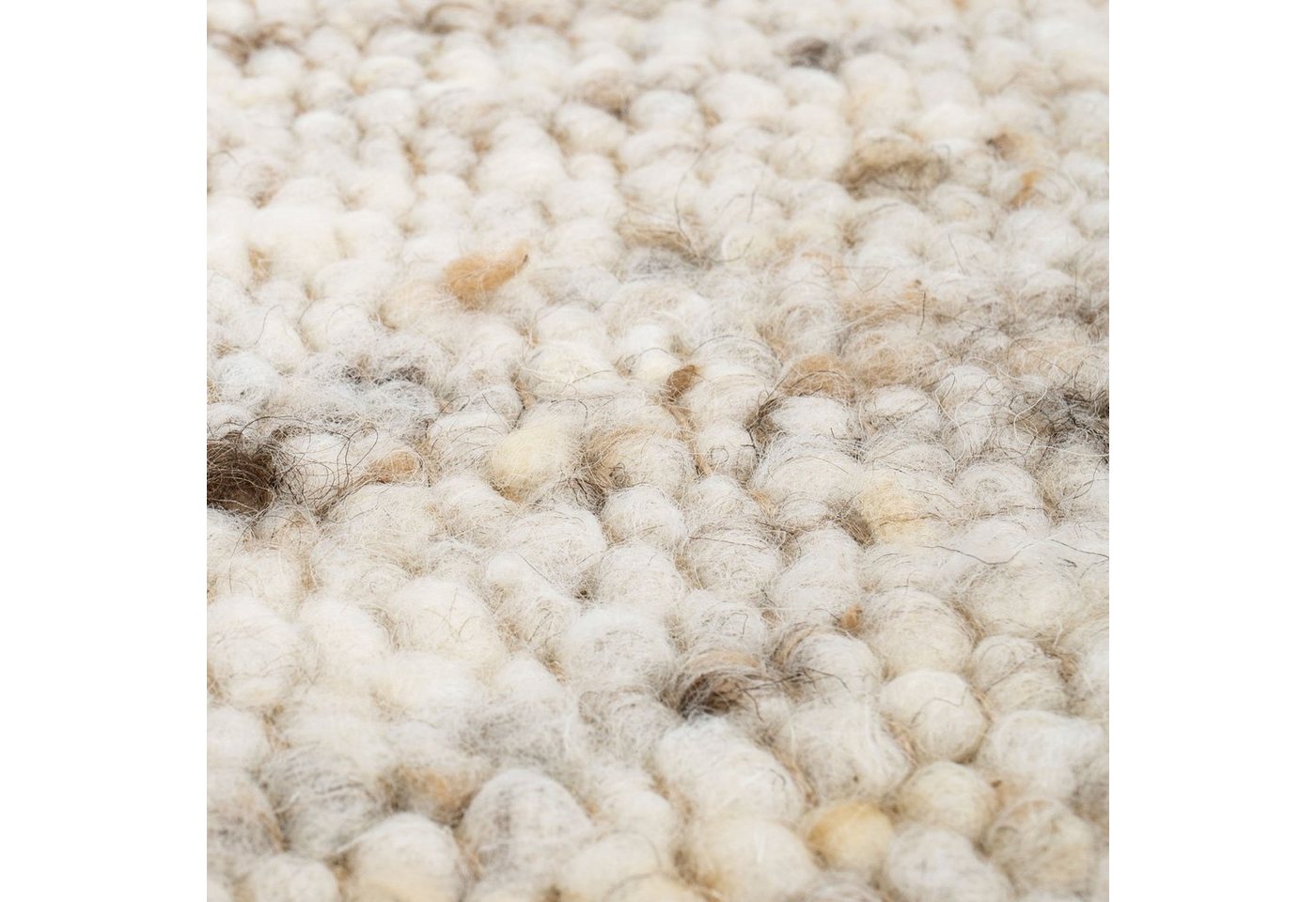 TaCa Home Wollteppich Handweb Woll-Teppich Neuseeland, rechteckig, Höhe: 10 mm, Sand Multi - 70 x 240 cm Bild 3