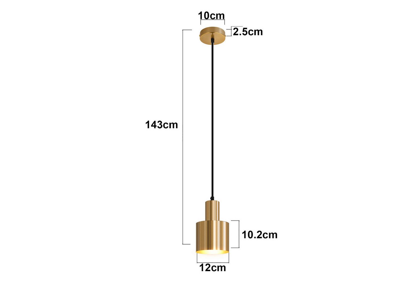 ZMH Pendelleuchte Esszimmer 1 Flammig Gold Hängeleuchte Modern E27 Metall Küche, ohne Leuchtmittel, Esstisch Vintage Pendellampe Schlafzimmer Bild 3