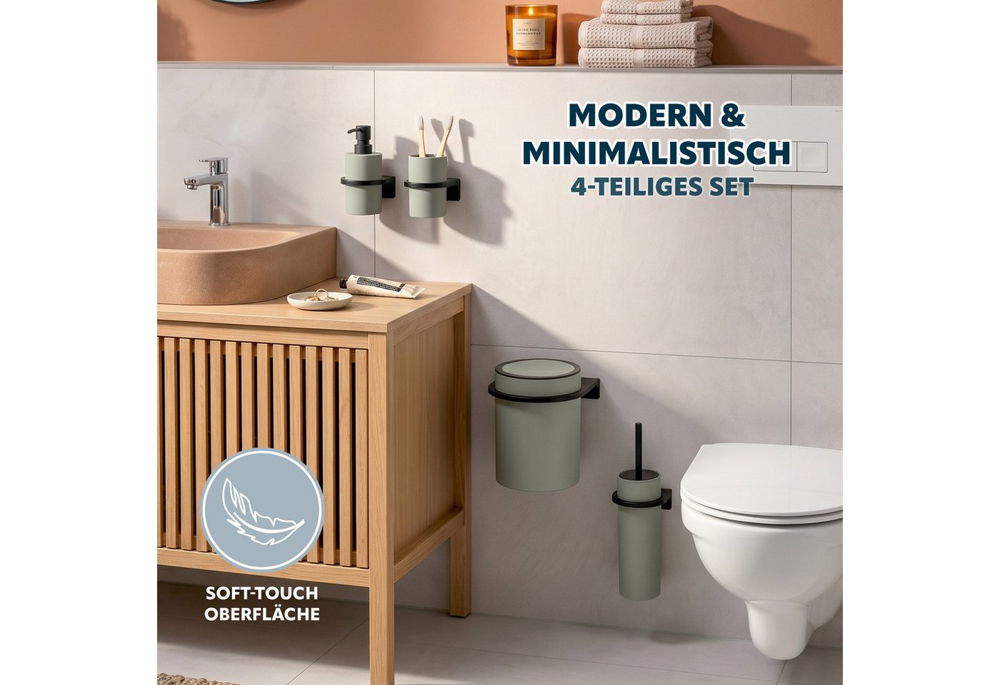 bremermann Badaccessoire-Set SAVONA 4tlg. Soft-Touch Bild 3