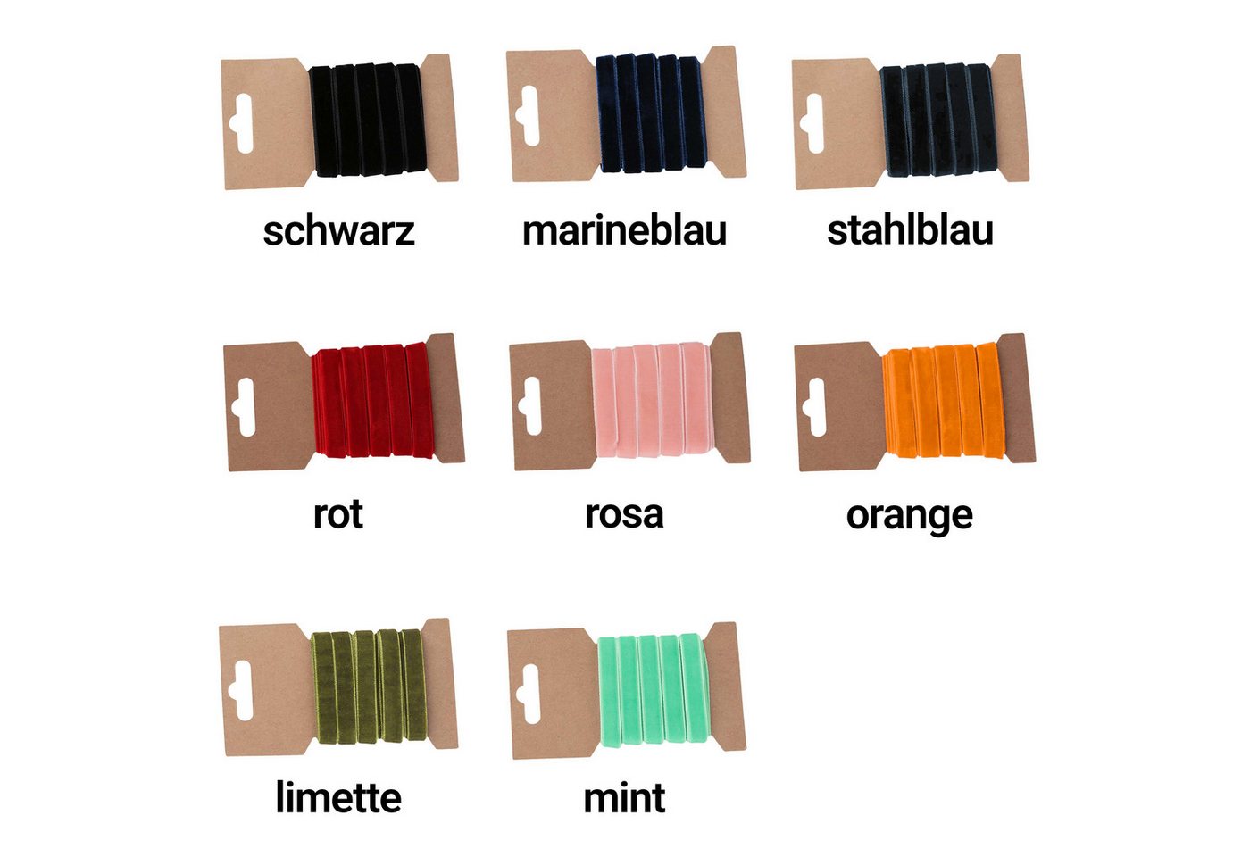 maDDma Samtband Samtband Zierband 3m Borte Dekoband 9mm breit, rot