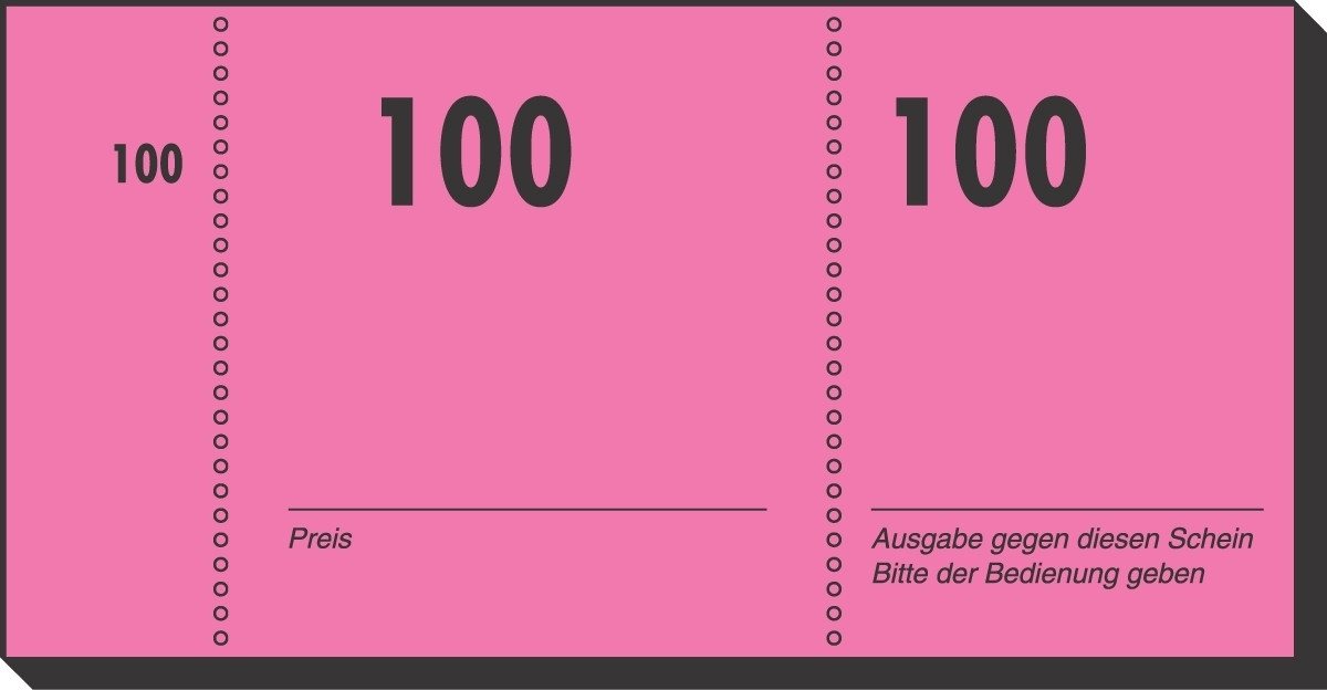 Sigel Formularblock Nummernblock 105x50mm 1-100 VE=100 Blatt farbig sortiert