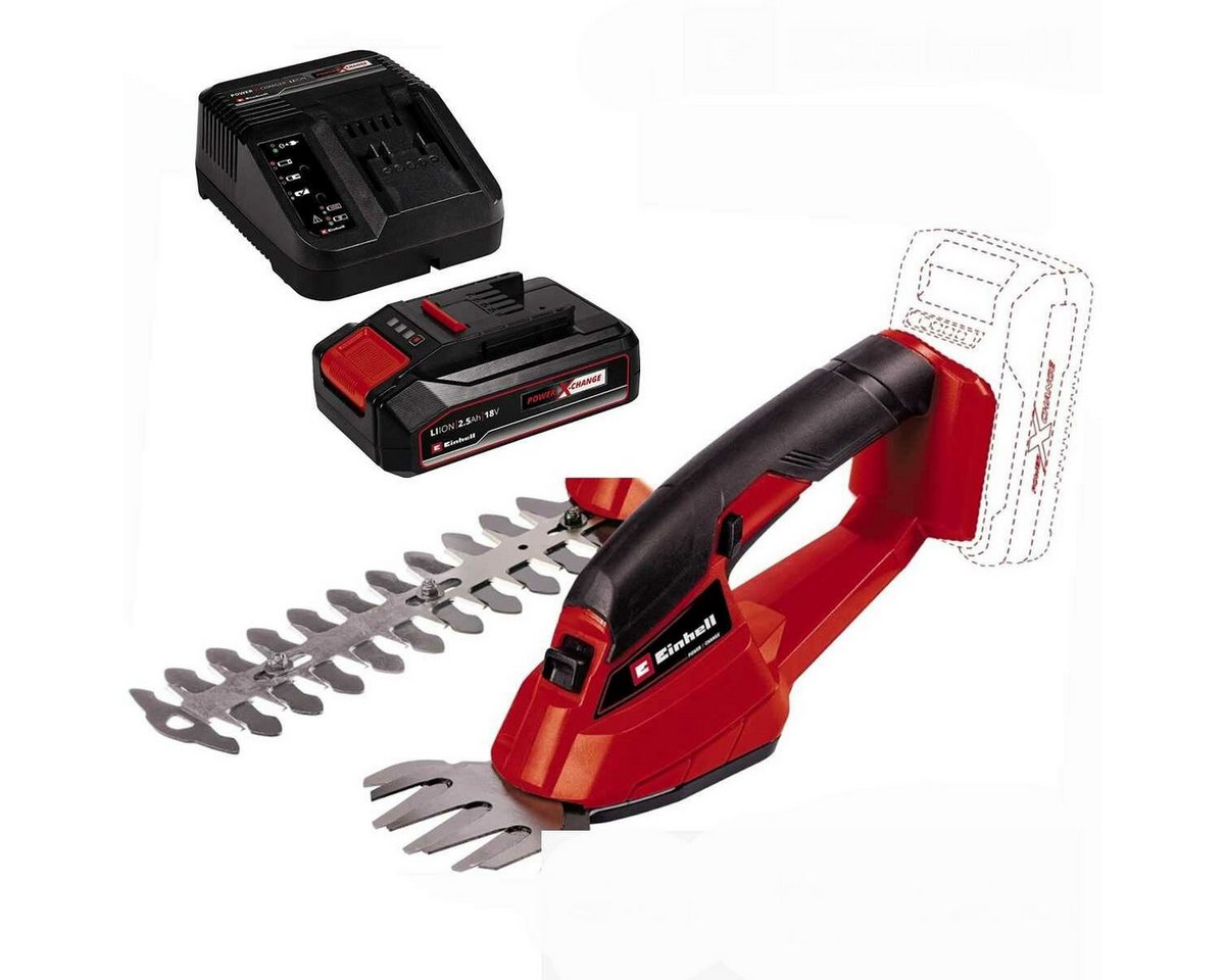 Einhell Akku-Gras- und Strauchscherenset Strauchschere GC-CG 18 Li- 18 V mit 2.5 Ah Akku + Ladegerät Bild 2