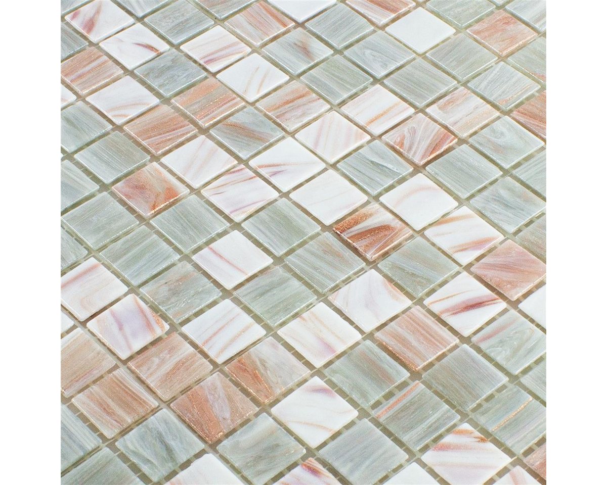 Mosafil Mosaikfliesen Glasmosaik Fliesen Goldensilk Hellbeige, Glas 32.700x30.500, gold-beige-hellbeige, Verlegefertig auf ein Netz geklebt - Frostsicher - Wasserfest Bild 2