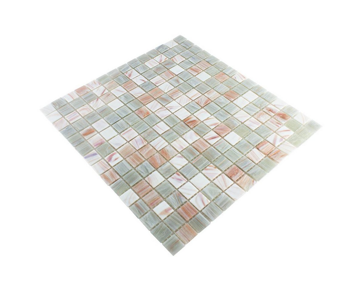 Mosafil Mosaikfliesen Glasmosaik Fliesen Goldensilk Hellbeige, Glas 32.700x30.500, gold-beige-hellbeige, Verlegefertig auf ein Netz geklebt - Frostsicher - Wasserfest Bild 3
