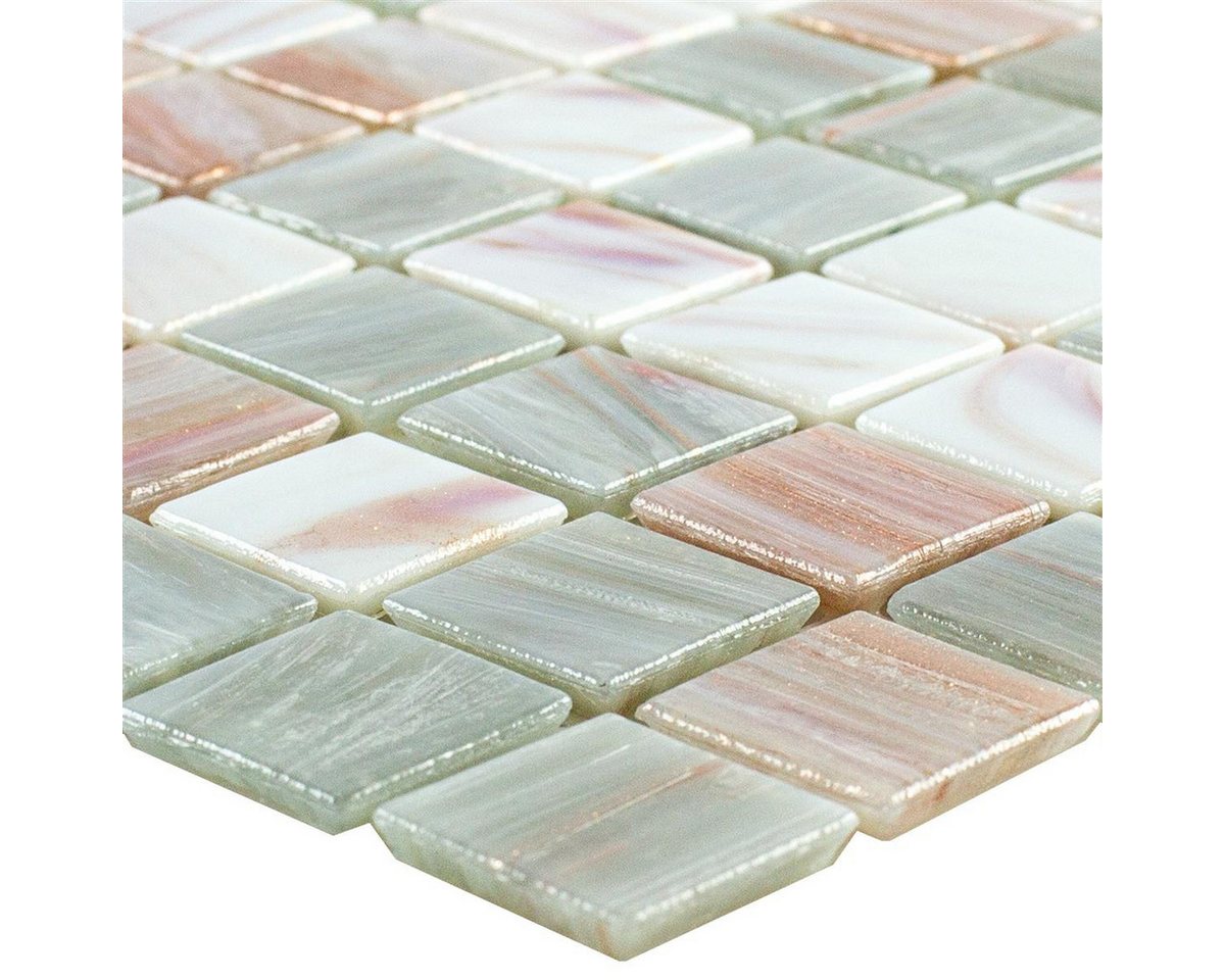 Mosafil Mosaikfliesen Glasmosaik Fliesen Goldensilk Hellbeige, Glas 32.700x30.500, gold-beige-hellbeige, Verlegefertig auf ein Netz geklebt - Frostsicher - Wasserfest Bild 4
