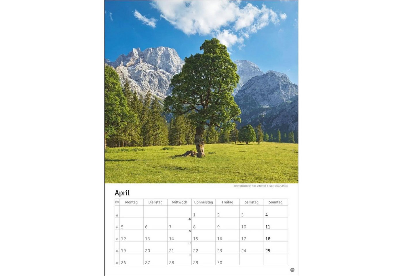 HEYE Wandkalender Alpen Kalender 2027