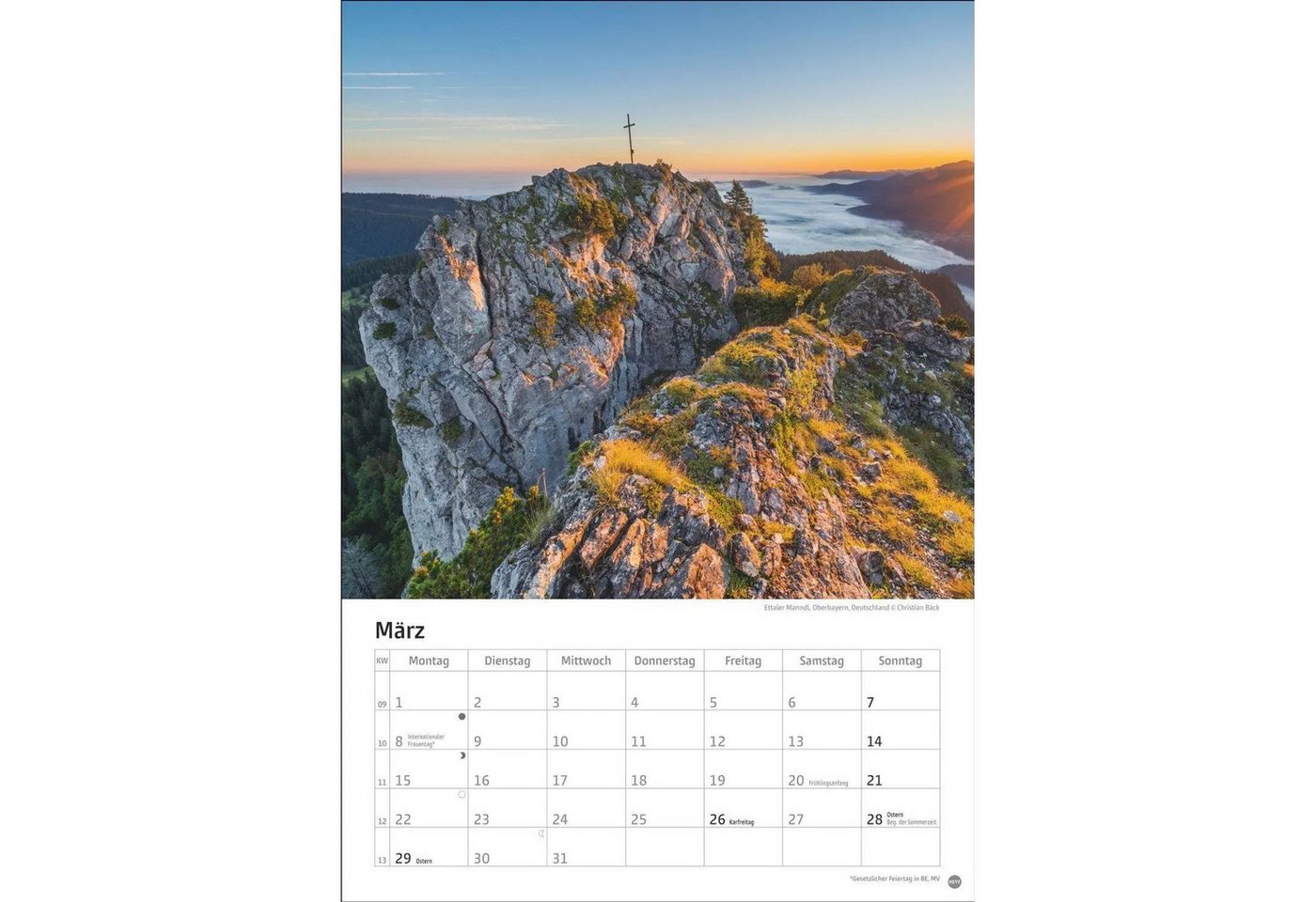 HEYE Wandkalender Alpen Kalender 2027 Bild 3