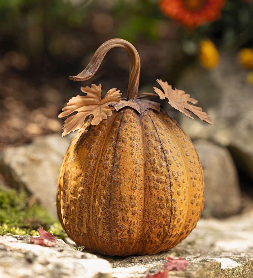 Dekoleidenschaft Gartenfigur "Kürbis" Metall mit Echt Rost Finish, Herbstdeko, Halloweendeko, Outdoor Gartendeko, Herbst Deko, Halloween Rostdeko, Dekofigur Bild 3
