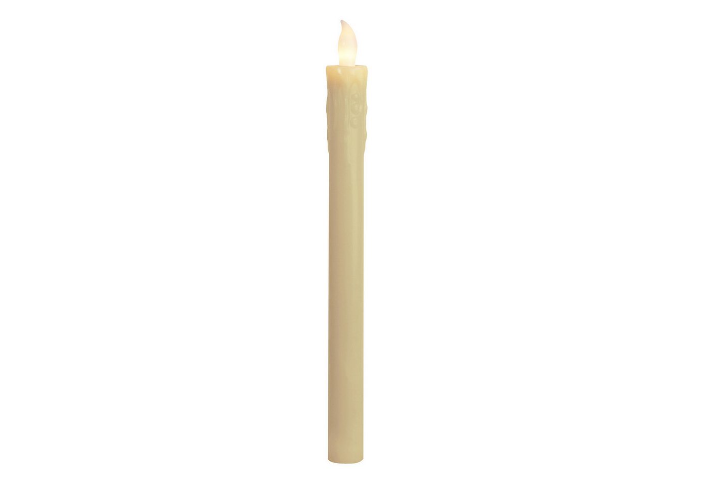 MARELIDA LED-Kerze LED Stabkerzen Echtwachs flackernde Tafelkerzen LED H: 25cm creme 2St., LED Classic, warmweiß (2100K bis 3000K) Bild 2