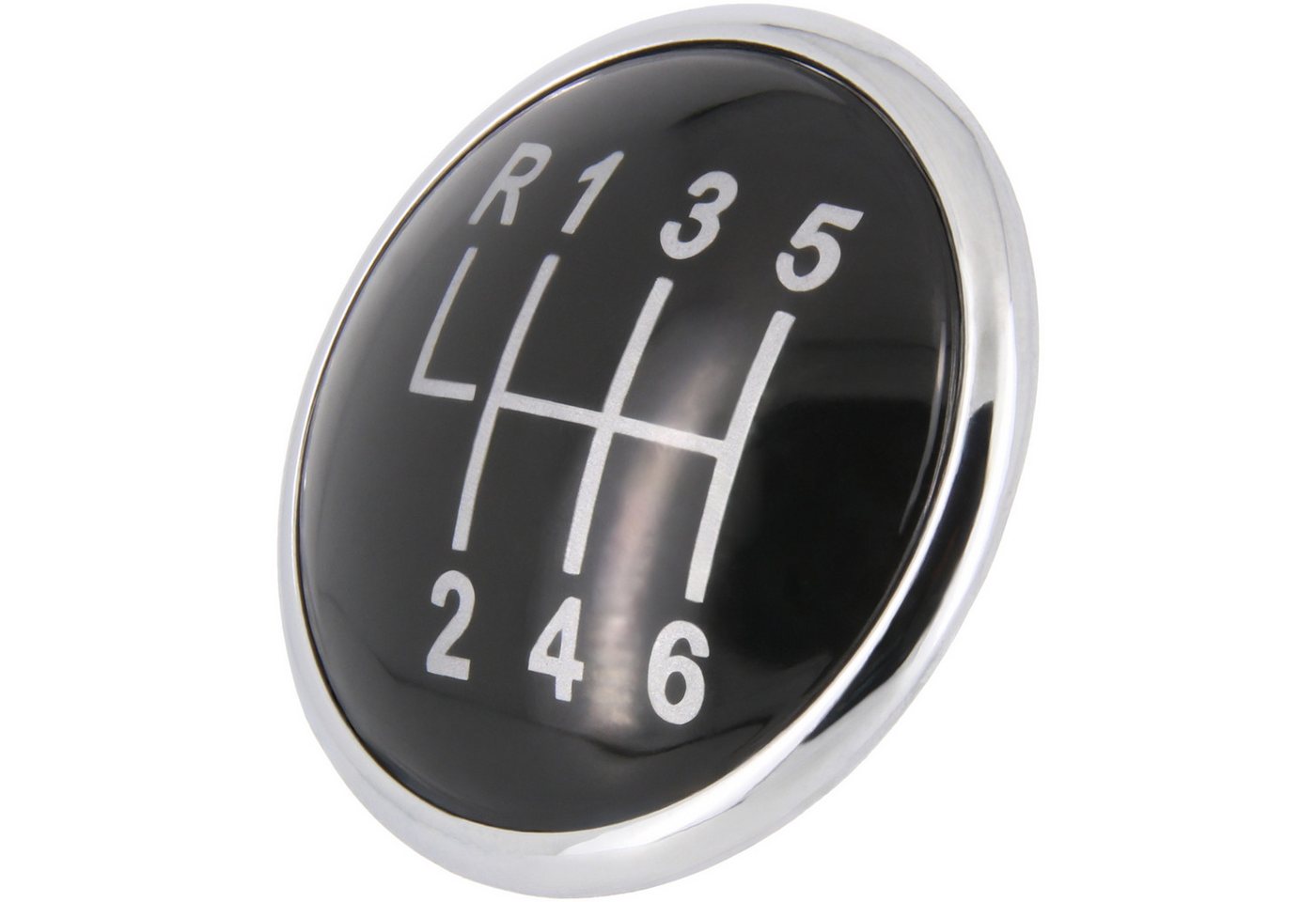 RECAMBO Schalthebel Schaltknauf Kappe Emblem Abdeckung 6 Gang für VW Bora, 1J, 1998-2004, Plug & Play, schwarz - chrom Bild 5