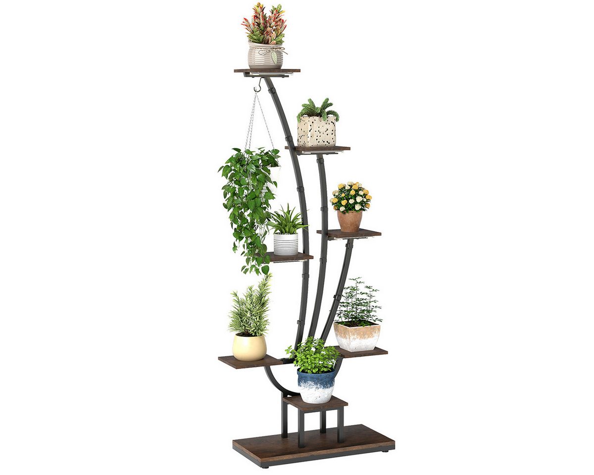 COSTWAY Blumenständer (1 St), Pflanzenständer mit Wachstumslichtern Metall 156 cm Bild 3