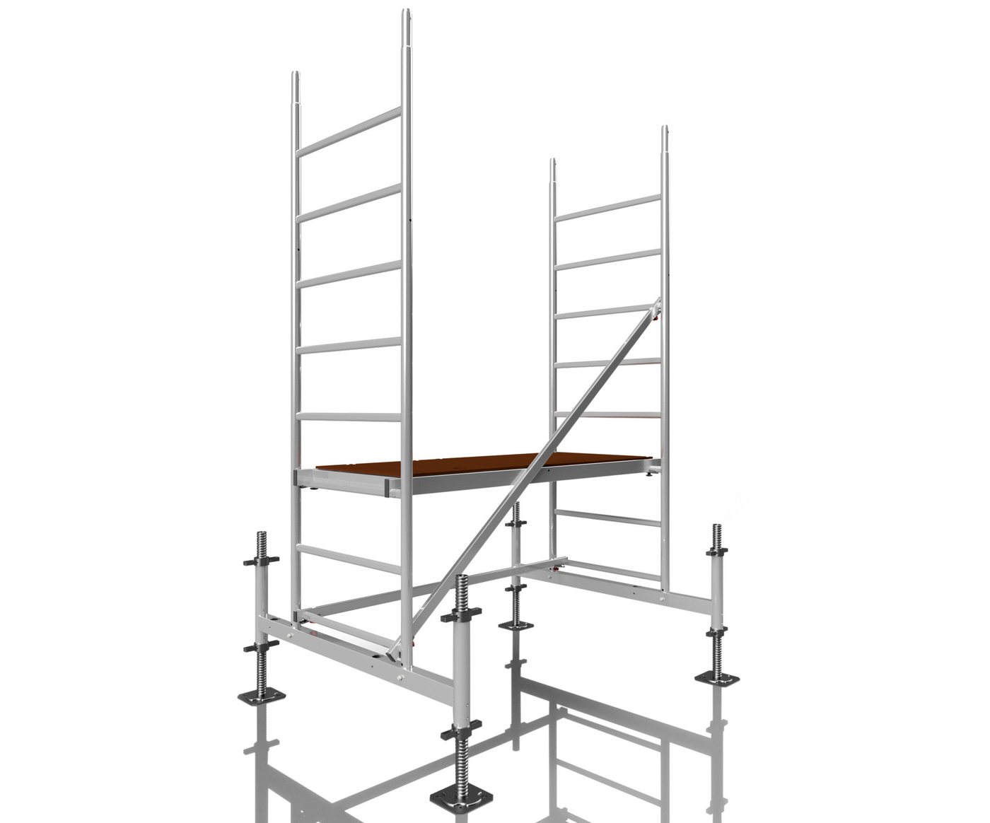 ALTEC Aluminium Fahrgerüst Rollfix 1.0 mit Fußplatten, Standardtraverse & Wandanker, maximale Arbeitshöhe 10 Meter Bild 3