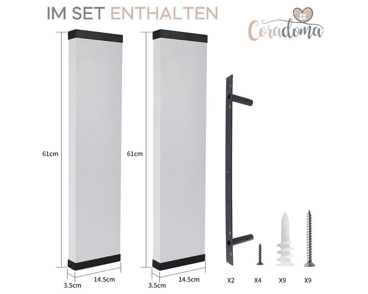Coradoma Deko-Wandregal 2er Set Echtholz Buche freischwebend Schweberegal Hängeregal 61x15cm, für Bilderrahmen, Fotorahmen, Bücher, Deko Bild 4