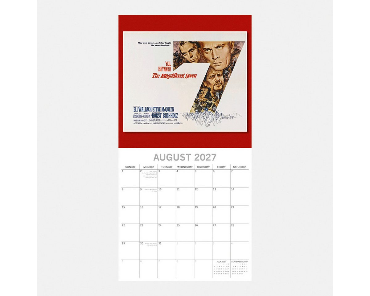 Wandkalender TGSC, Klassische Filmplakate Kalender 2027 – quadratischer Wandkal